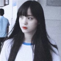 侧面女生头像长头发素描(5)