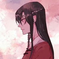 侧脸黑衣紫色蝴蝶的情侣头像(15)