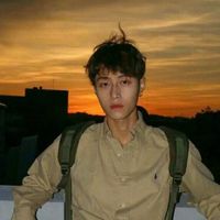 油画男生侧脸头像(8)