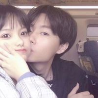 校园白边情侣头像