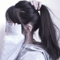 女生正面低头头像女生头像(19)