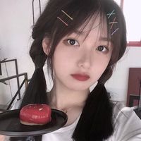 唯美女生丸子头头像女生头像