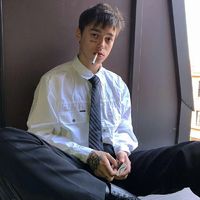 黑白男生头像背影侧脸(3)