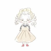 小女孩拿花的情侣头像(17)
