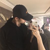 霸气情侣头像侧脸黑白
