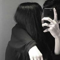 简约黑白情侣头像一对(19)