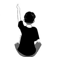 情侣头像素描黑白图片(7)