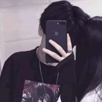 情侣头像黑背影白字(15)