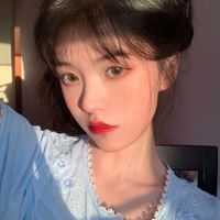 可爱女生头像手机挡脸(9)