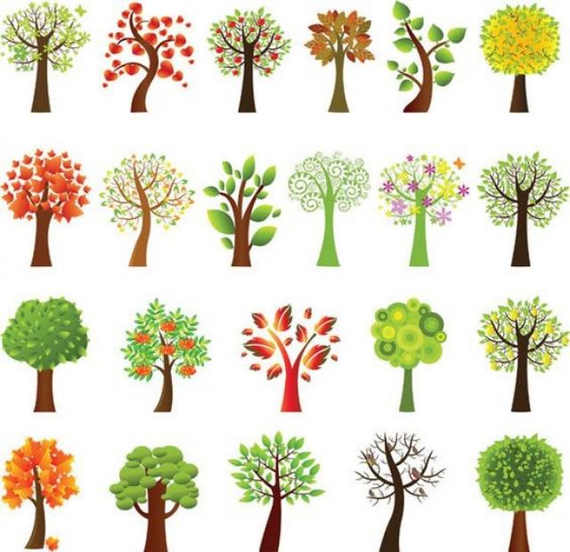 小树的简笔画十种画法（100种简单可爱的小树简笔画画法）(9)