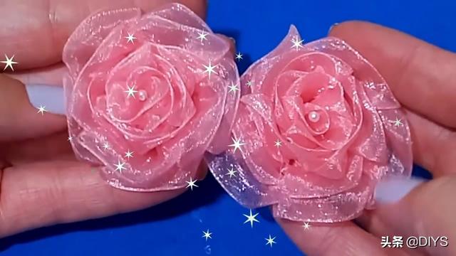 99朵丝带手工玫瑰花教程（手工花朵-漂亮的丝带玫瑰花）(5)