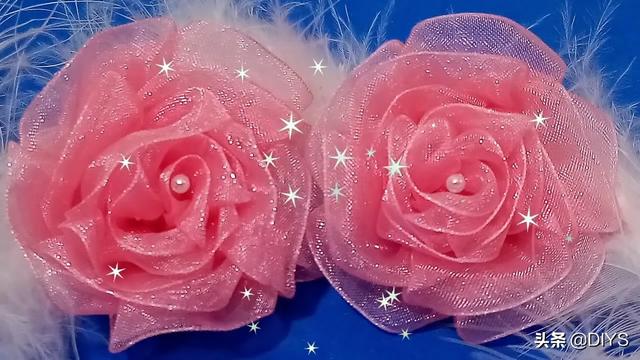 99朵丝带手工玫瑰花教程（手工花朵-漂亮的丝带玫瑰花）(2)